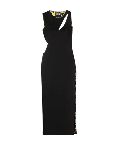 Versace Jeans Couture Cut-out Crewneck Maxi Dress In Black