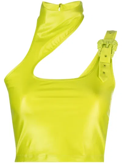 Versace Jeans Couture Top Lycra Shiny In Citrus
