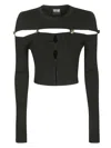 Versace Jeans Couture Cut-out Design Knitwear With Decorative Buttons In Green