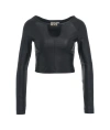 Versace Jeans Couture Black Cutout Long Sleeve T-shirt In Black