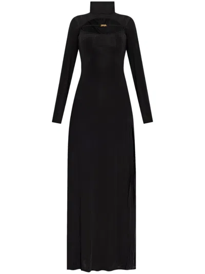 Versace Jeans Couture Cut-out Detailed Midi Dress In Black