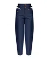 Versace Jeans Couture Cut-out Detailed Wide-leg Jeans In Blue