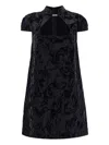 Versace Jeans Couture Cut-out Floral Mini Party Dress In Black