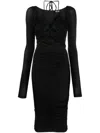 Versace Jeans Couture Cut-out Lace-up Midi Dress In Black
