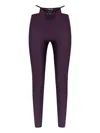 Versace Jeans Couture Cut-out Logo-plaque Leggings In Purple