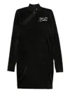 Versace Jeans Couture Cut-out Long-sleeve Mini Dress In Black