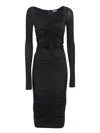 Versace Jeans Couture Black Midi Dress In Black