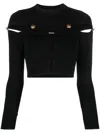 Versace Jeans Couture Black Cutout Sweater In Black