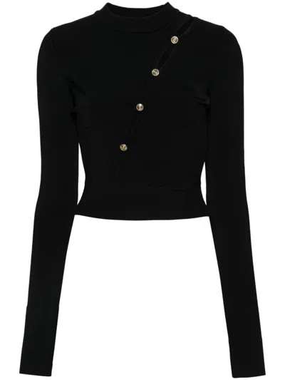 Versace Jeans Couture Cut-out Sweater In Black