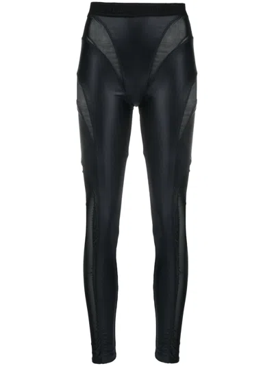 Versace Jeans Couture Black Cutout Tape Leggings In E899 Black