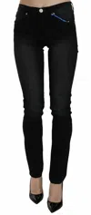 Versace Jeans Couture Dark Black Dora Slim Fit Denim Pants In Black