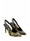 Versace Jeans Couture Regalia Baroque Slingback In Patent Leather In Black