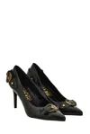 Versace Jeans Couture Scarlett Buckle-detail Pointed-toe Pumps In Black