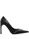 Versace Jeans Couture Black Sadie Heels In Black