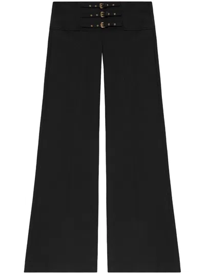 Versace Jeans Couture Decorative Buckle Trousers In Black