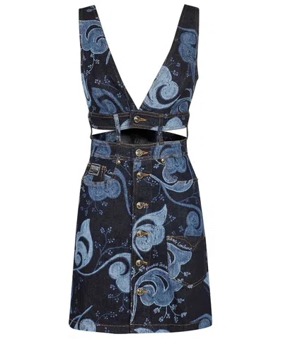 Versace Jeans Couture Denim Dress In Blue