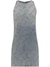 Versace Jeans Couture Women's Logo Embellished Denim Dress In Grey