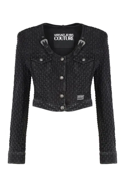 Versace Jeans Couture Denim Jacket In Black