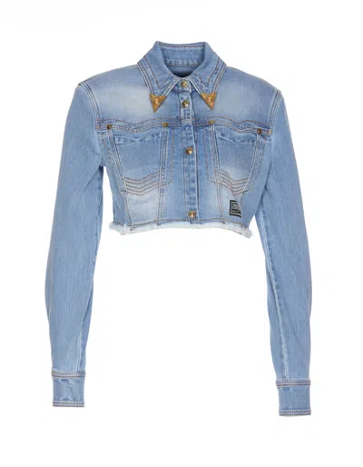 Versace Jeans Couture Denim Jacket In Blue