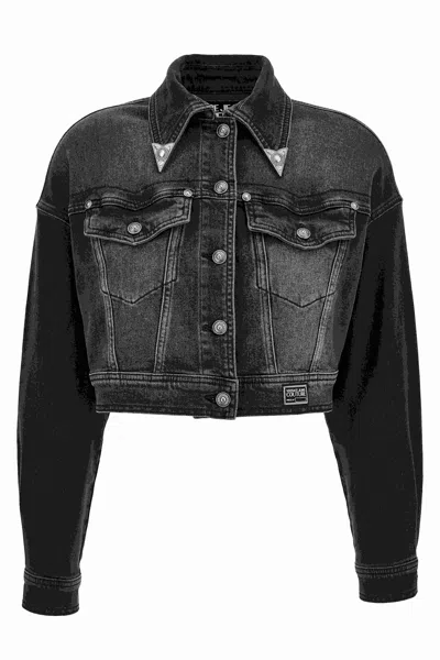 Versace Jeans Couture Denim Jacket In Gray