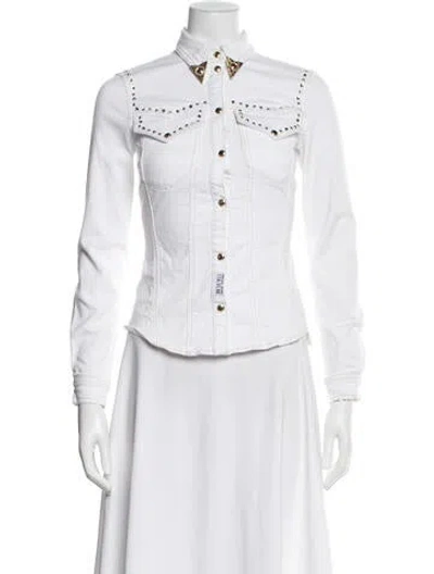 Pre-owned Versace Jeans Couture Denim Jacket In White