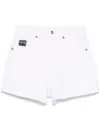 Versace Jeans Couture White Logo Denim Shorts In White