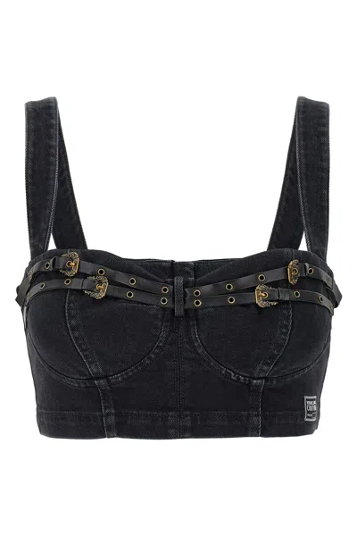 VERSACE JEANS COUTURE VERSACE JEANS COUTURE DENIM STRAP TOP