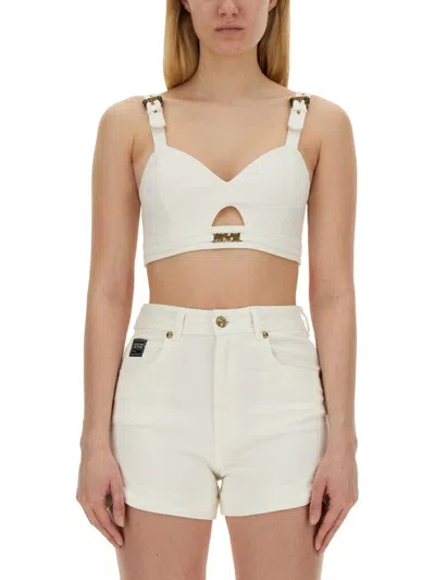 Versace Jeans Couture Denim Tank Top In White