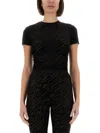 Versace Jeans Couture Devoré Zebra Short T-shirt In Black