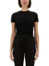 Versace Jeans Couture Cropped Zebra Burnout Tee In Black