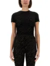 Versace Jeans Couture Cropped Zebra Burnout Tee In Black