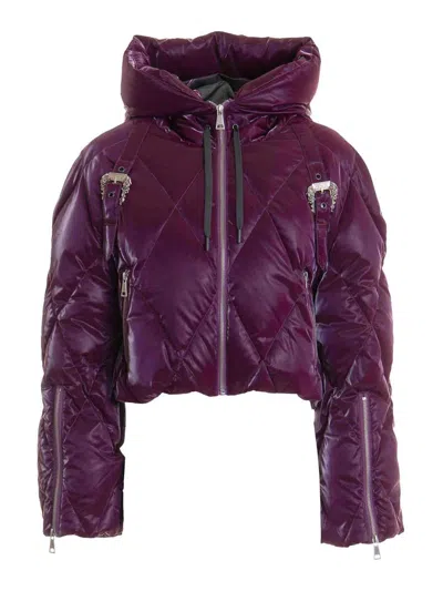 Versace Jeans Couture Down Jacket In Purple