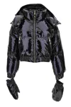Versace Jeans Couture Logo-print Cropped Puffer Jacket In Black