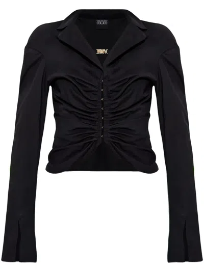 Versace Jeans Couture Drape Detailing Shirt In Black