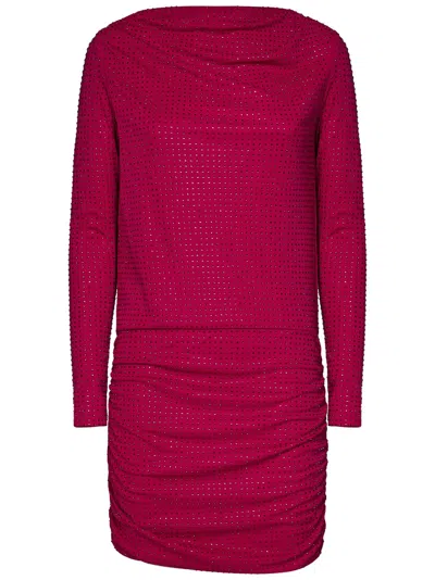 Versace Jeans Couture Draped Back Mini Dress In Pink