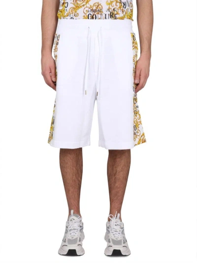 Versace Jeans Couture Drawstring Bermuda Shorts In White