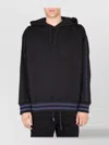 Versace Jeans Couture Solid Black Hoodie With Drawstring