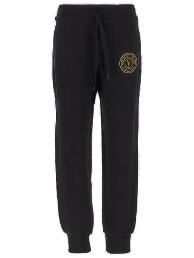 Versace Jeans Couture Drawstring Tapered Pants In Black