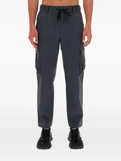 Versace Jeans Couture Drawstring-waist Cargo Trousers In Gray