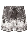 VERSACE JEANS COUTURE DRAWSTRING WAIST PRINTED SHORTS