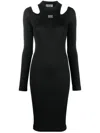 Versace Jeans Couture Woman Midi Dress Black Size 6 Viscose, Polyester, Polyamide
