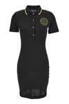 Versace Jeans Couture Women's Emblem Polo T-shirt Dress In Black
