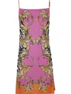 Versace Jeans Couture Outline Barocco Mini Dress In Multicolor