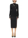 Versace Jeans Couture Decorative-buttons Knitted Midi Dress In Black