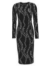 Versace Jeans Couture Chain Couture-print Midi Dress In Black