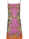 Versace Jeans Couture Outline Barocco Mini Dress In Multicolor