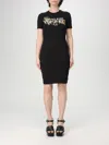 Versace Jeans Couture Crystal Outline Barocco Mini Dress In Black