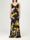 Versace Jeans Couture Maxi Dress With Signature Barocco Print In Black