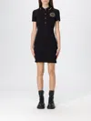 Versace Jeans Couture Women's Emblem Polo T-shirt Dress In Black