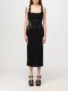 Versace Jeans Couture Contrast-stitching Denim Dress In Black